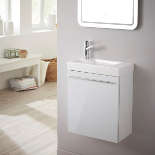 Pack lave-mains Blanc brillant - Robinetterie Eau froide à gauche - L.42.5 X H.52.5 cm - Hamac 2