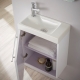 Meuble lave-mains design blanc laqué pour WC