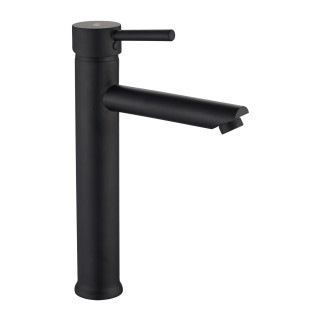 Mitigeur lavabo haut noir mat avec bonde H 29.5 cm - Deco