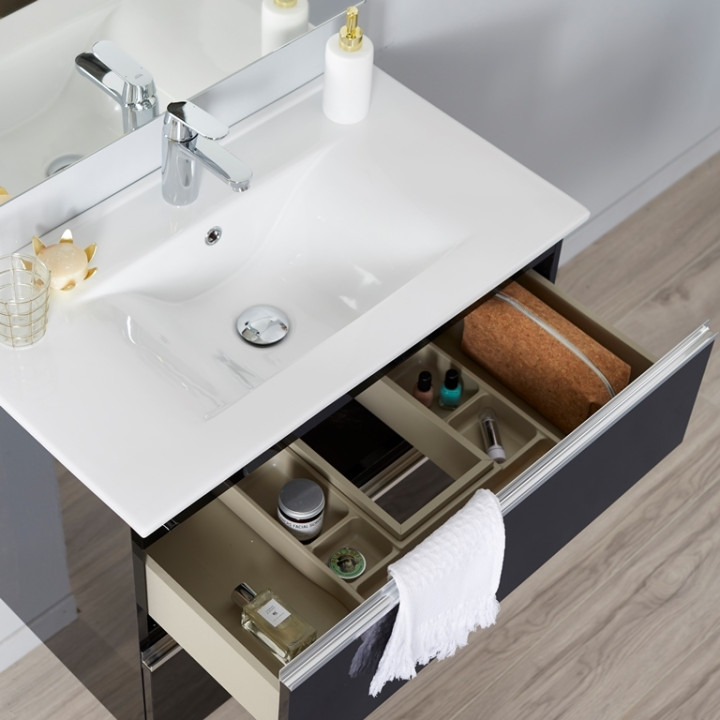 MEUBLE DYNAMIC 80 2 TIROIRS BLANC