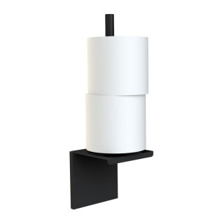 Stockeur mural porte papier WC noir mat aluminium laqué - 2 rouleaux - Loft game