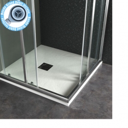 Receveur de douche extra plat à poser 90x90 Design reflet ardoisé Blanc