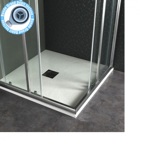 Receveur de douche extra plat à poser 90x90 Design reflet ardoisé Blanc