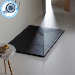 Receveur de douche extra plat à poser 80x120 moderne reflet ardoisé Noir