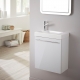 Meuble lave-mains design couleur blanc avec mitigeur eau chaude/ eau froide