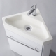 Lave-mains d'angle complet pour WC avec meuble design blanc