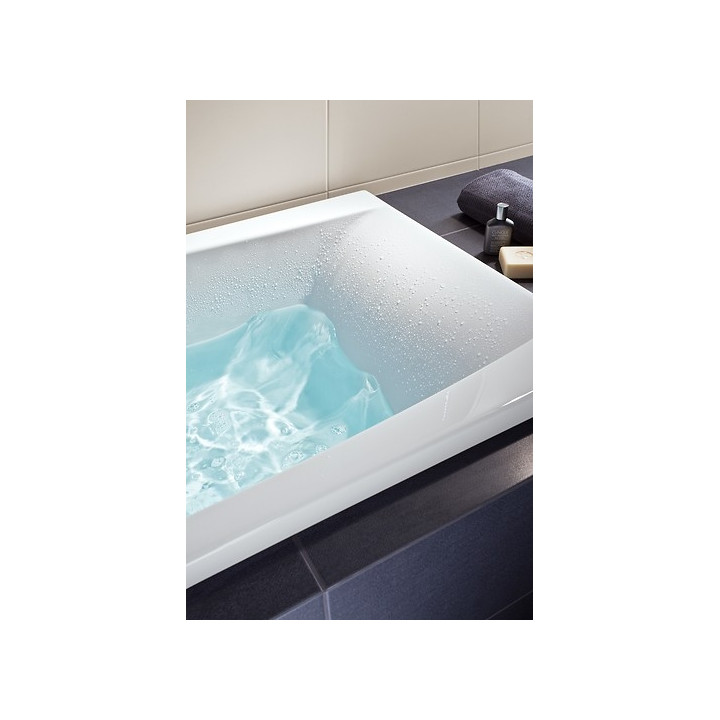 Baignoire rectangulaire VIRGO 140x75 encastrable en acrylique + tablier central