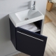 Lave-mains complet avec meuble couleur bleu nuit + mitigeur eau chaude/eau froide à droite