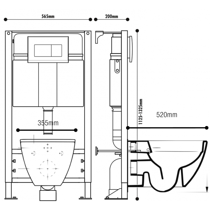 Pack wc suspendu avec bati wc autoportant et cuvette wc design- planetebain