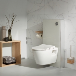 Pack WC suspendu Lagon, en porcelaine vitrifiée avec abattant +  bâti-support universel, GoodHome