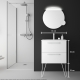 Meuble de salle de bain 60 cm couleur blanc à suspendre avec plan vasque - So matt