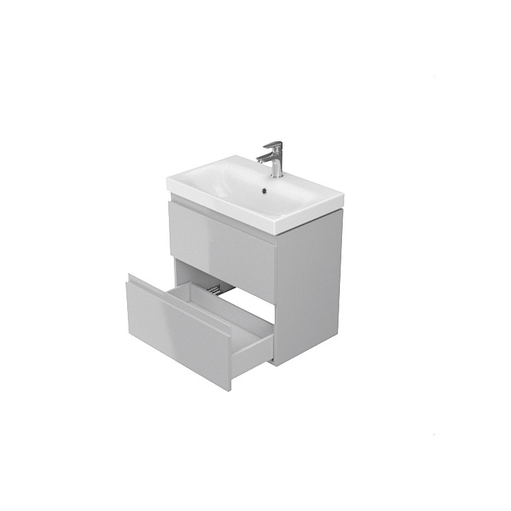 MEUBLE DE SALLE DE BAIN 50X35CM FAIBLE PROFONDEUR GRIS