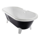 BAIGNOIRE CHARLESTON NOIRE + PIEDS BLOC BLANC 