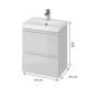 MEUBLE DE SALLE DE BAIN 50X35CM FAIBLE PROFONDEUR GRIS