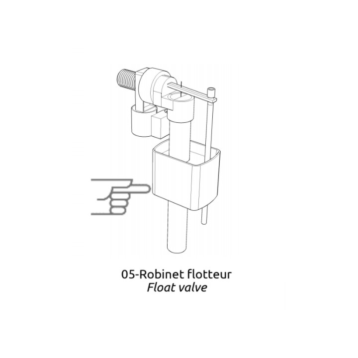 ROBINET FLOTTEUR SAV POUR RESERVOIR LAVE-MAINS OU PACK WC 2 EN 1