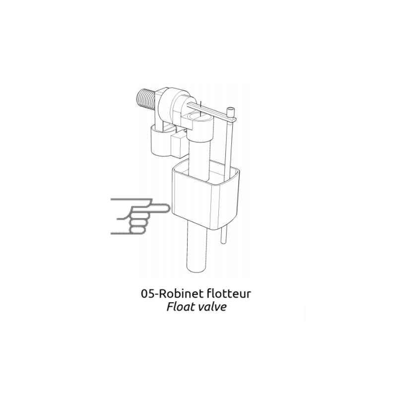 ROBINET FLOTTEUR SAV POUR RESERVOIR LAVE-MAINS OU PACK WC 2 EN 1