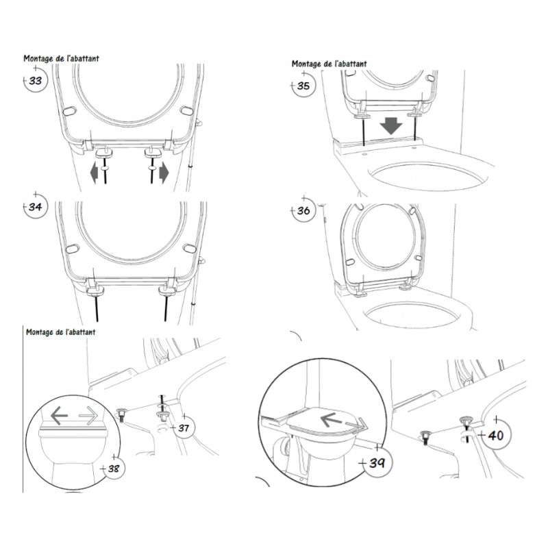 Achat abattant cuvette wc gain de place blanc thermodur