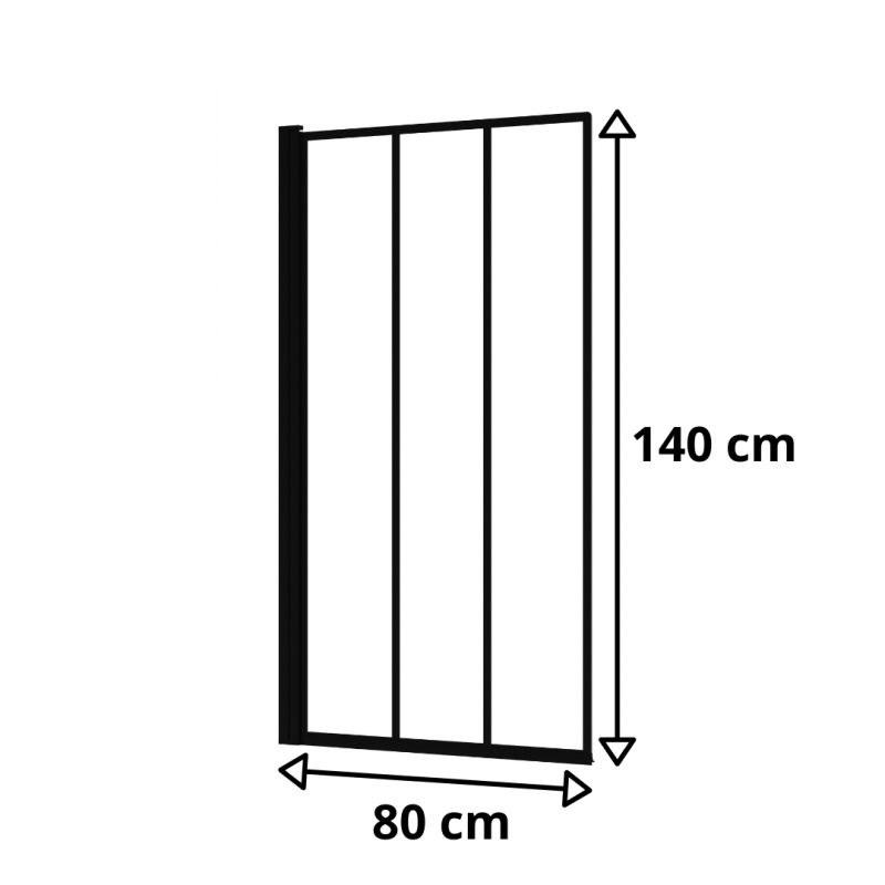 Pare-baignoire 1 volet pivotant 140 x 80 cm - Parois de douche