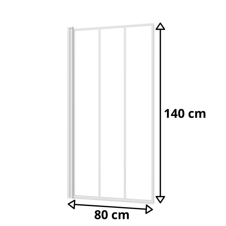 Pare baignoire 1 volet pivotant h140 x l80 cm blanc mat