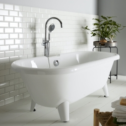 BAIGNOIRE CHARLESTON BLANCHE + PIEDS BLOC BLANC