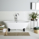 BAIGNOIRE CHARLESTON BLANCHE + PIED BLOC NOIR