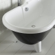 BAIGNOIRE CHARLESTON NOIRE + PIEDS BLOC BLANC 