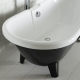 Baignoire îlot rétro charly noire et blanc avec pieds moderne conique noir