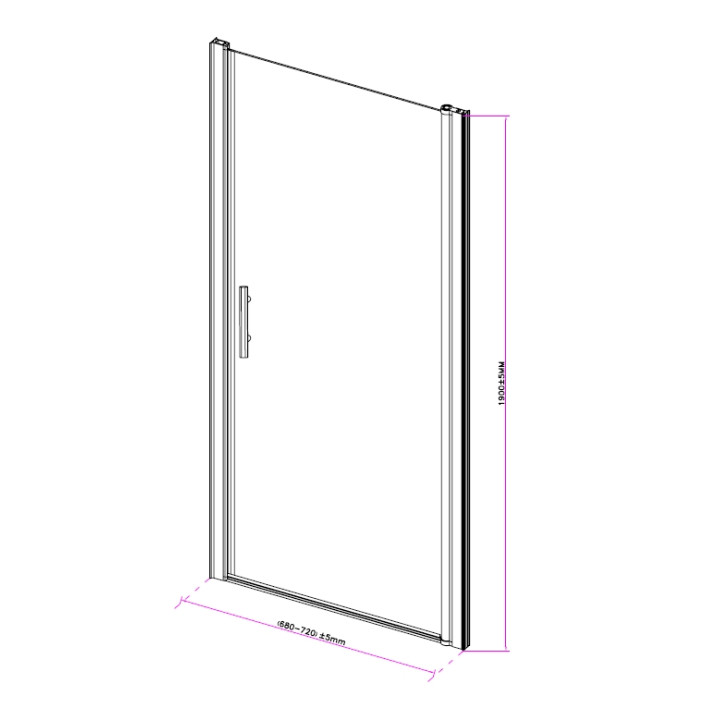 porte de douche pivotante 70 cm 