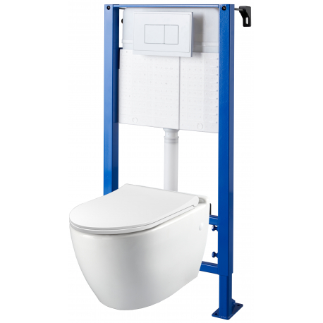 Pack wc suspendu avec bati wc autoportant et cuvette wc design- planetebain