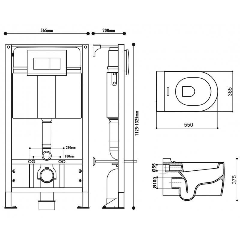 pack wc suspendu universel innovant avec abattant magnetique