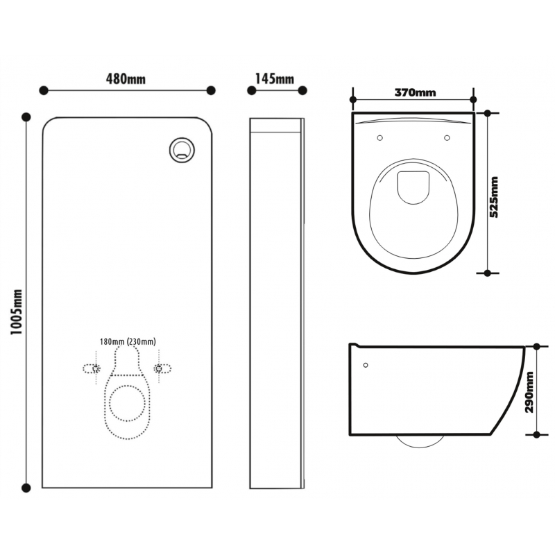 Pack WC suspendu mural en verre noir + cuvette suspendue carénée slim