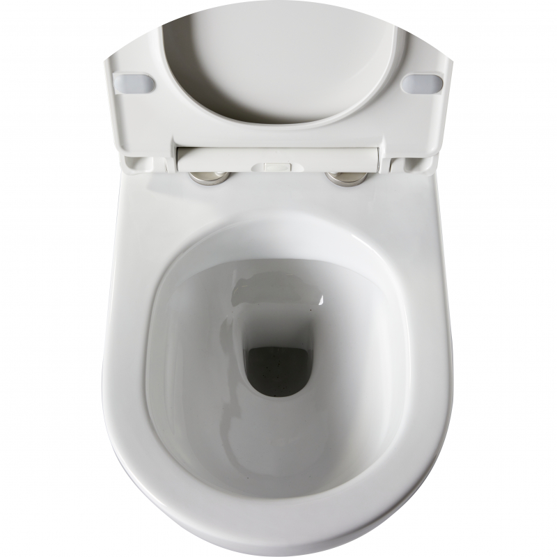 Cuvette WC suspendu moderne - Sans bride – Blanc - Covelly