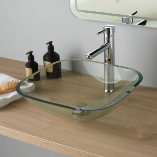 Vasque A Poser En Verre Carrée - Planetebain