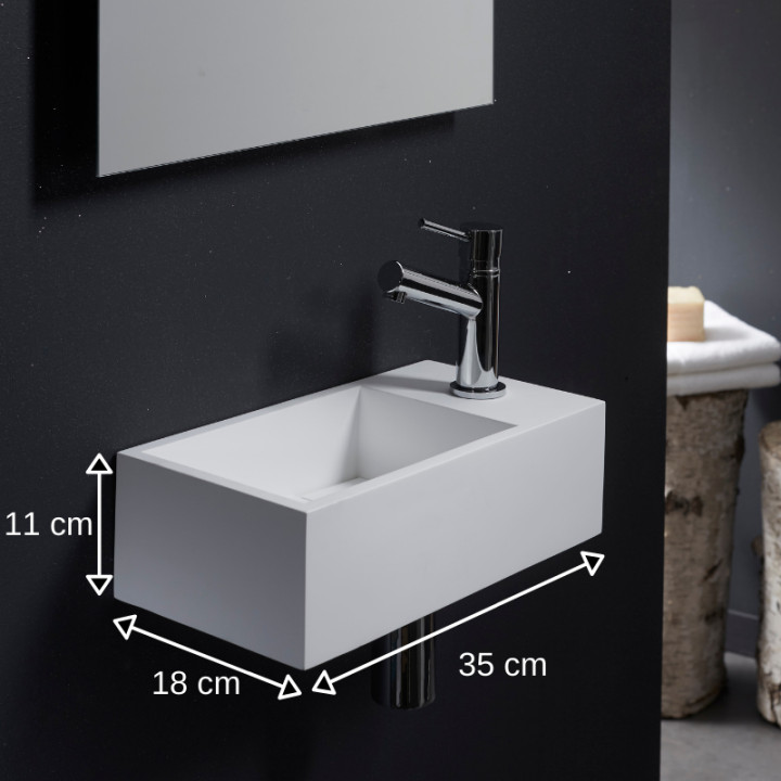 Vente Lave Mains Solid Surface 35x18 cm - Planetebain