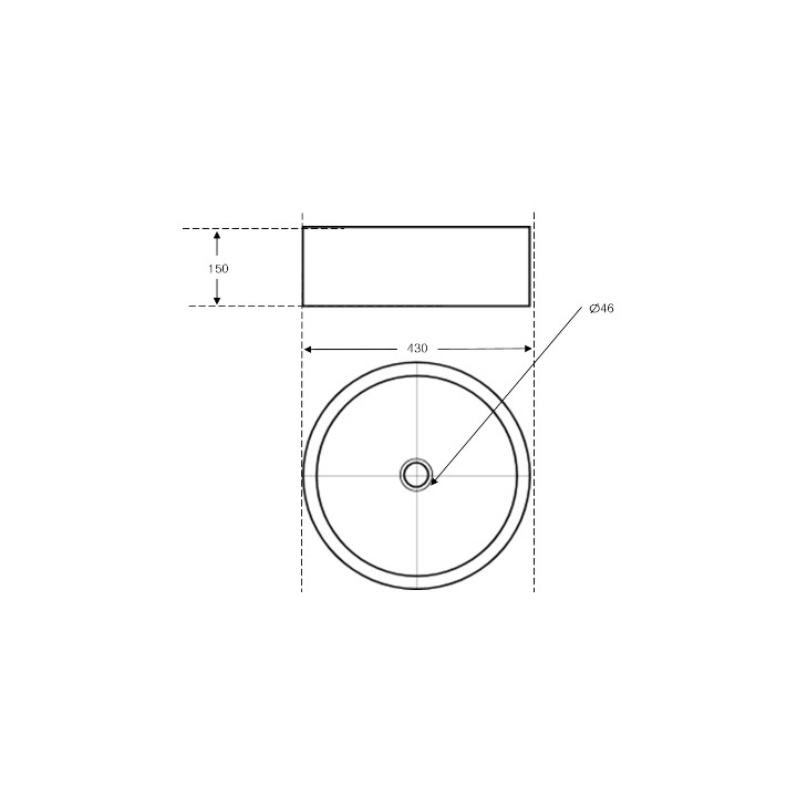 Vasque à poser en pierre gris cylindrique