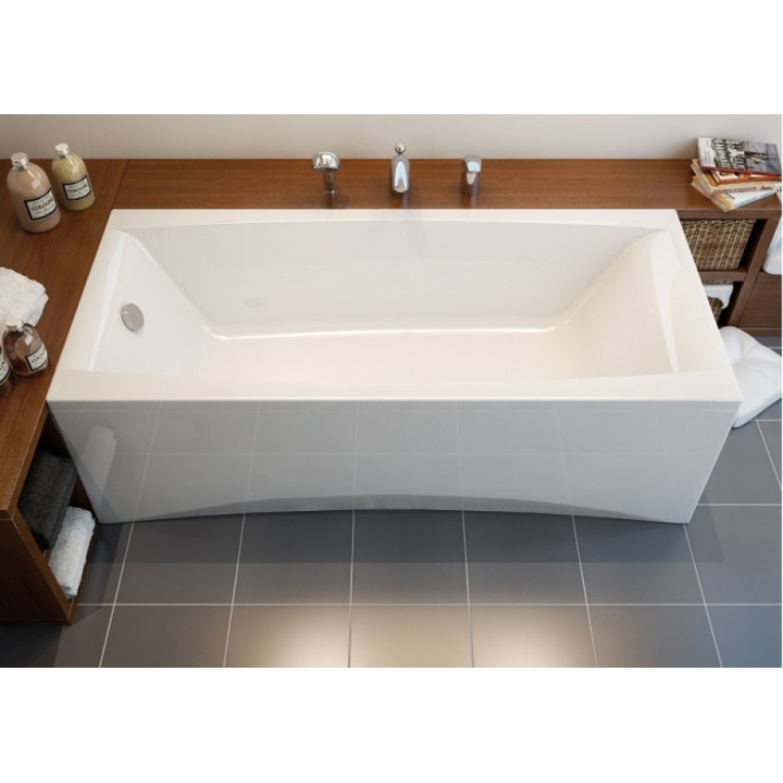 Baignoire rectangulaire VIRGO 140x75 encastrable en acrylique + tablier central