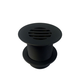 Bonde fixe de vidage pour lave-mains sans trop plein - écoulement libre - Grille laiton noir mat