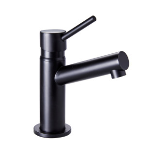 Robinet lave-mains noir mat H 15 cm - eau froide uniquement