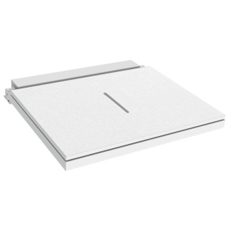Siège de douche design à suspendre blanc mat, acier inox, relevable, résistance 150 kg - Allibert - Loft game