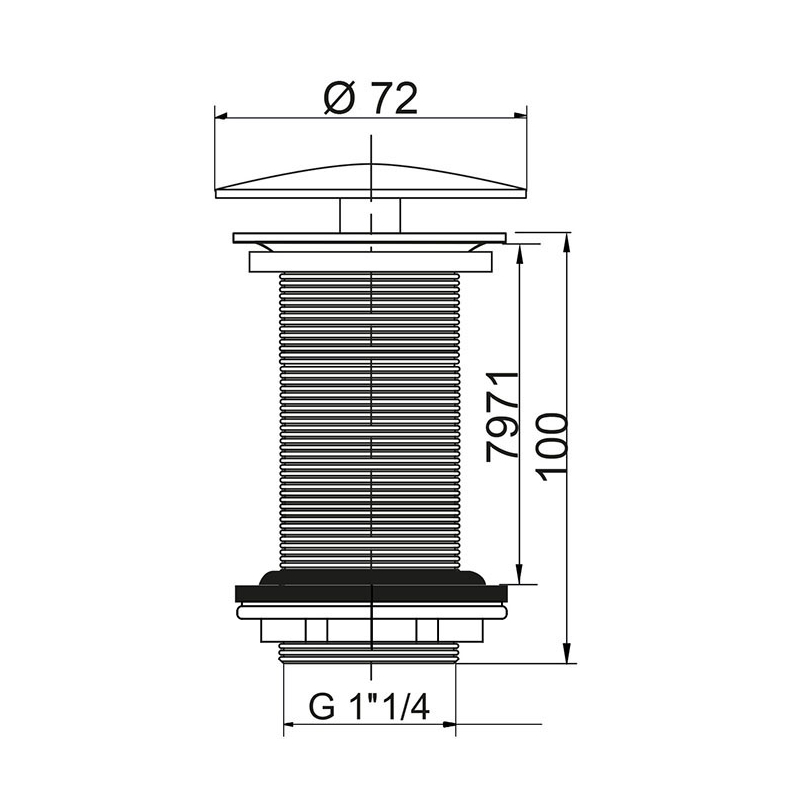 Bonde Lavabo Noir 100mm Sans Trop-Plein Wirquin 