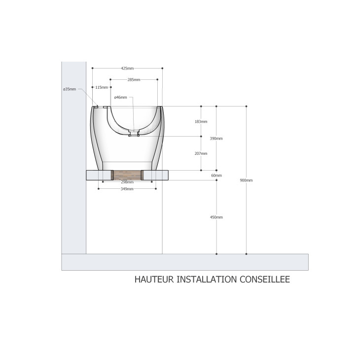 Mini lavabo totem céramique blanche ø 45 cm Élégance et moderne
