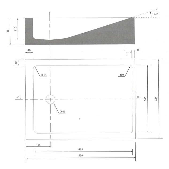 Vasque à poser rectangle en pierre naturelle