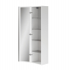 Meuble colonne de salle de bain 160 cm coloris blanc et poignées noires - Virgo