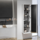 Meuble colonne de salle de bain 160 cm coloris blanc et poignées noires - Virgo