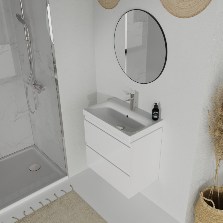 MEUBLE GAIN DE PLACE SLIM 60 BLANC