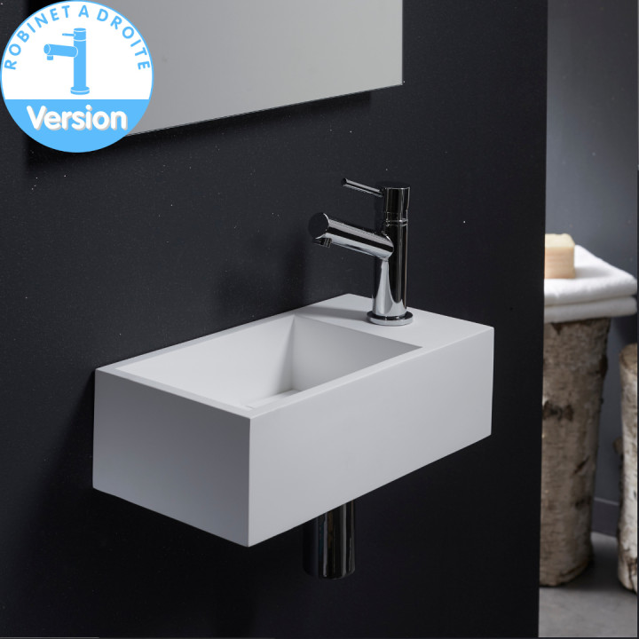 Vente Lave Mains Solid Surface 35x18 cm - Planetebain