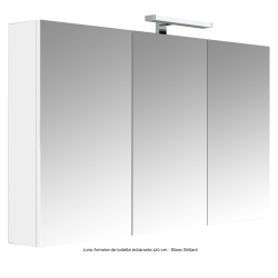 Armoire miroir de toilette éclairante 120 cm  Juno 3 portes tryptique