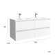 MEUBLE A SUSPENDRE KARAIB 120 CM BLANC MAT (meuble + plan)