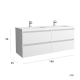 MEUBLE A SUSPENDRE KARAIB 140 CM BLANC MAT (meuble + plan)