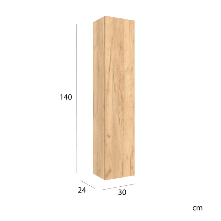 MEUBLE COLONNE 140 CM KARAIB EFFET CHENE BRUT